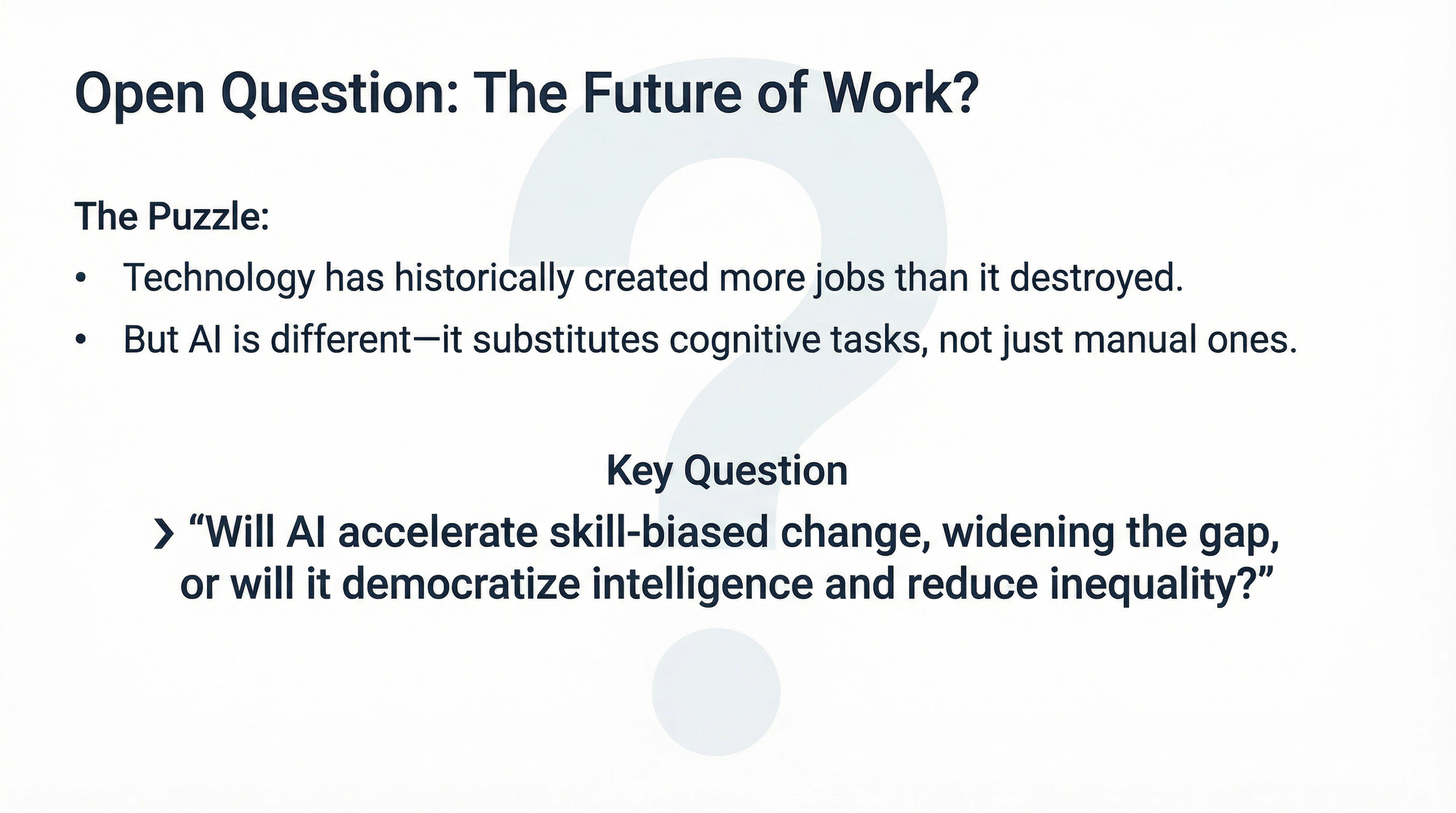 Open Question: Future of Work?