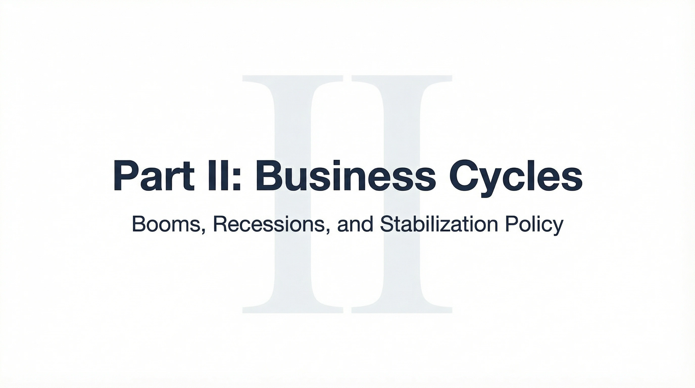 Part II: Business Cycles