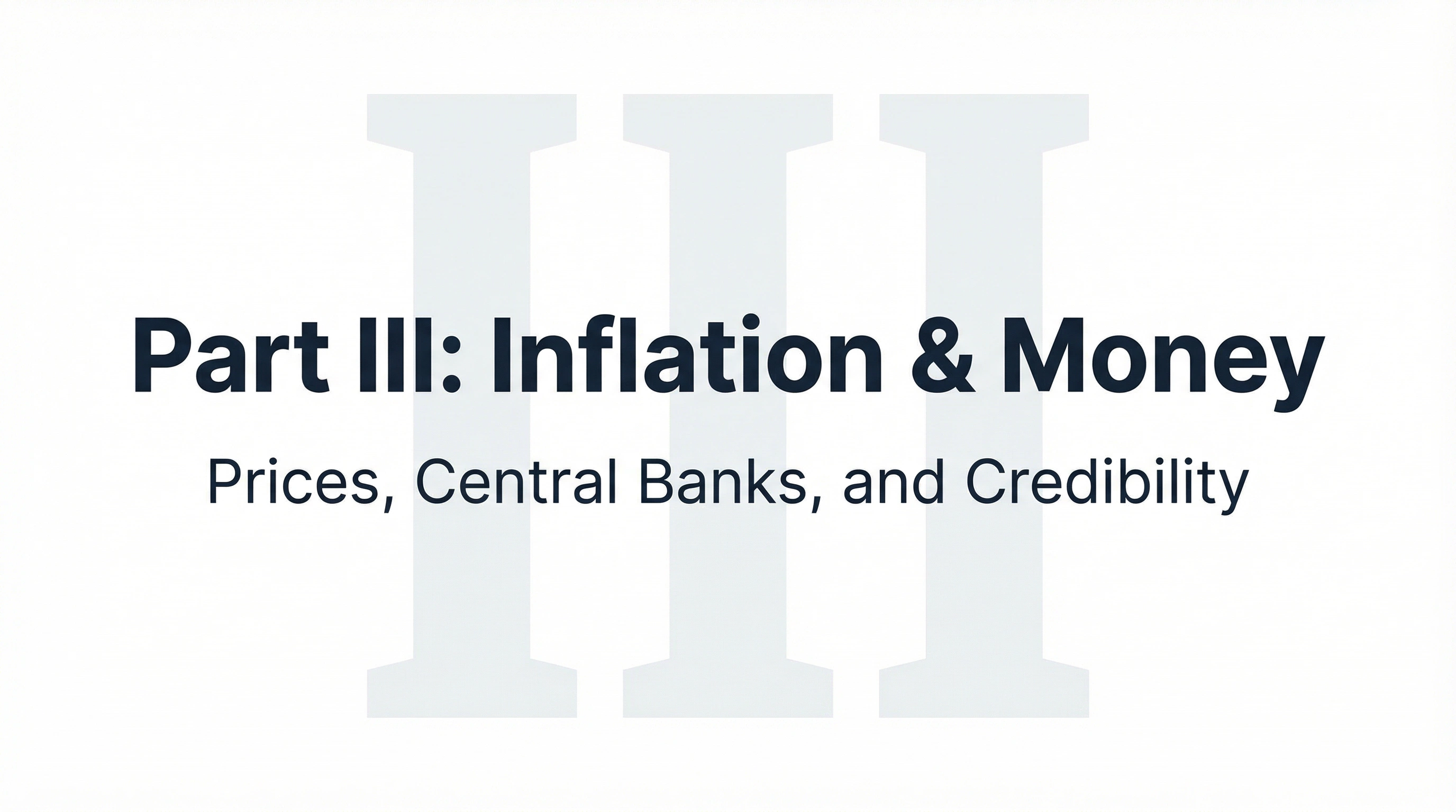 Part III: Inflation & Money